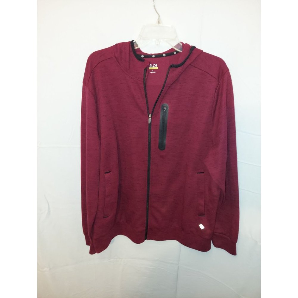 Zelos Burgundy Zip-up hooded endurance lightweight jacket Size L